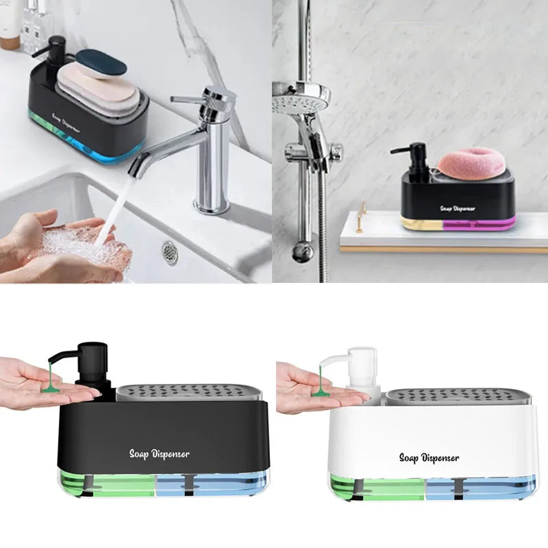 Trinity Clean 3 em 1 - Organizador de Pia Inteligente com Dispenser Duplo