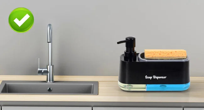 Trinity Clean 3 em 1 - Organizador de Pia Inteligente com Dispenser Duplo