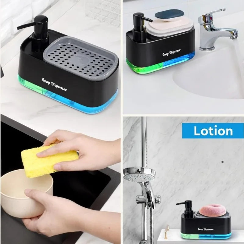 Trinity Clean 3 em 1 - Organizador de Pia Inteligente com Dispenser Duplo