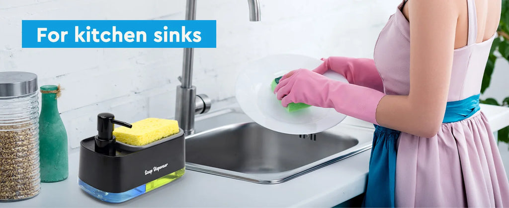 Trinity Clean 3 em 1 - Organizador de Pia Inteligente com Dispenser Duplo