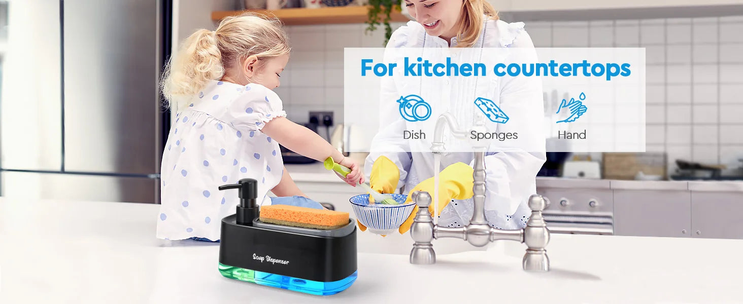 Trinity Clean 3 em 1 - Organizador de Pia Inteligente com Dispenser Duplo