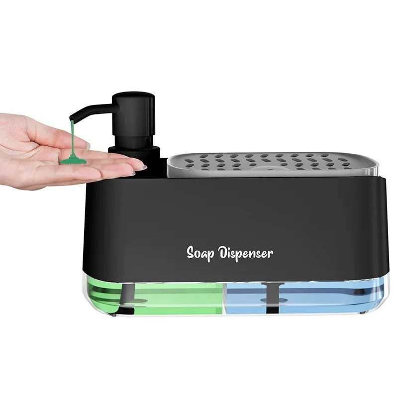 Trinity Clean 3 em 1 - Organizador de Pia Inteligente com Dispenser Duplo