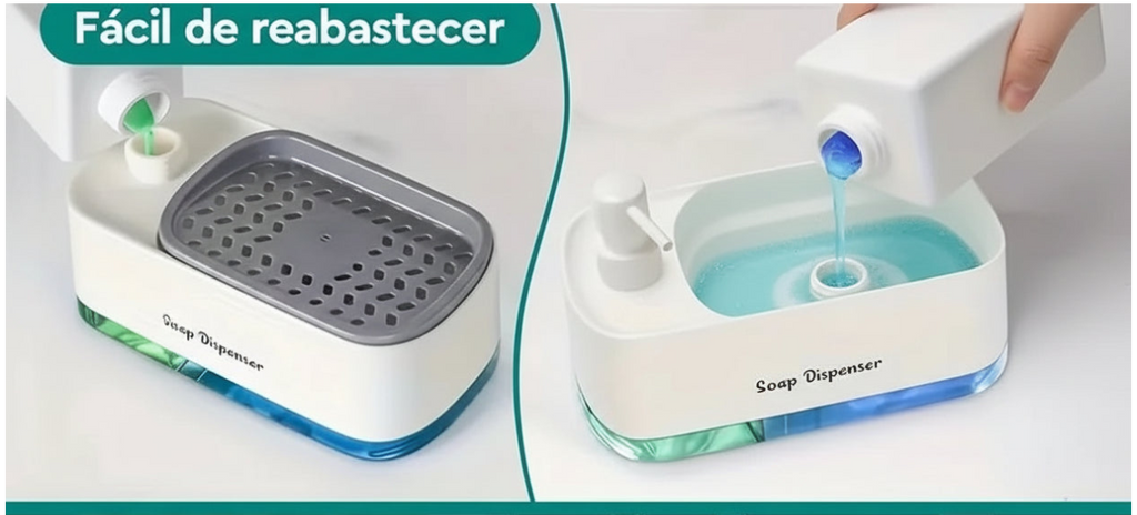 Trinity Clean 3 em 1 - Organizador de Pia Inteligente com Dispenser Duplo