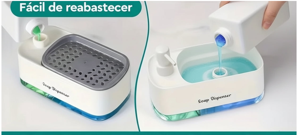 Trinity Clean 3 em 1 - Organizador de Pia Inteligente com Dispenser Duplo